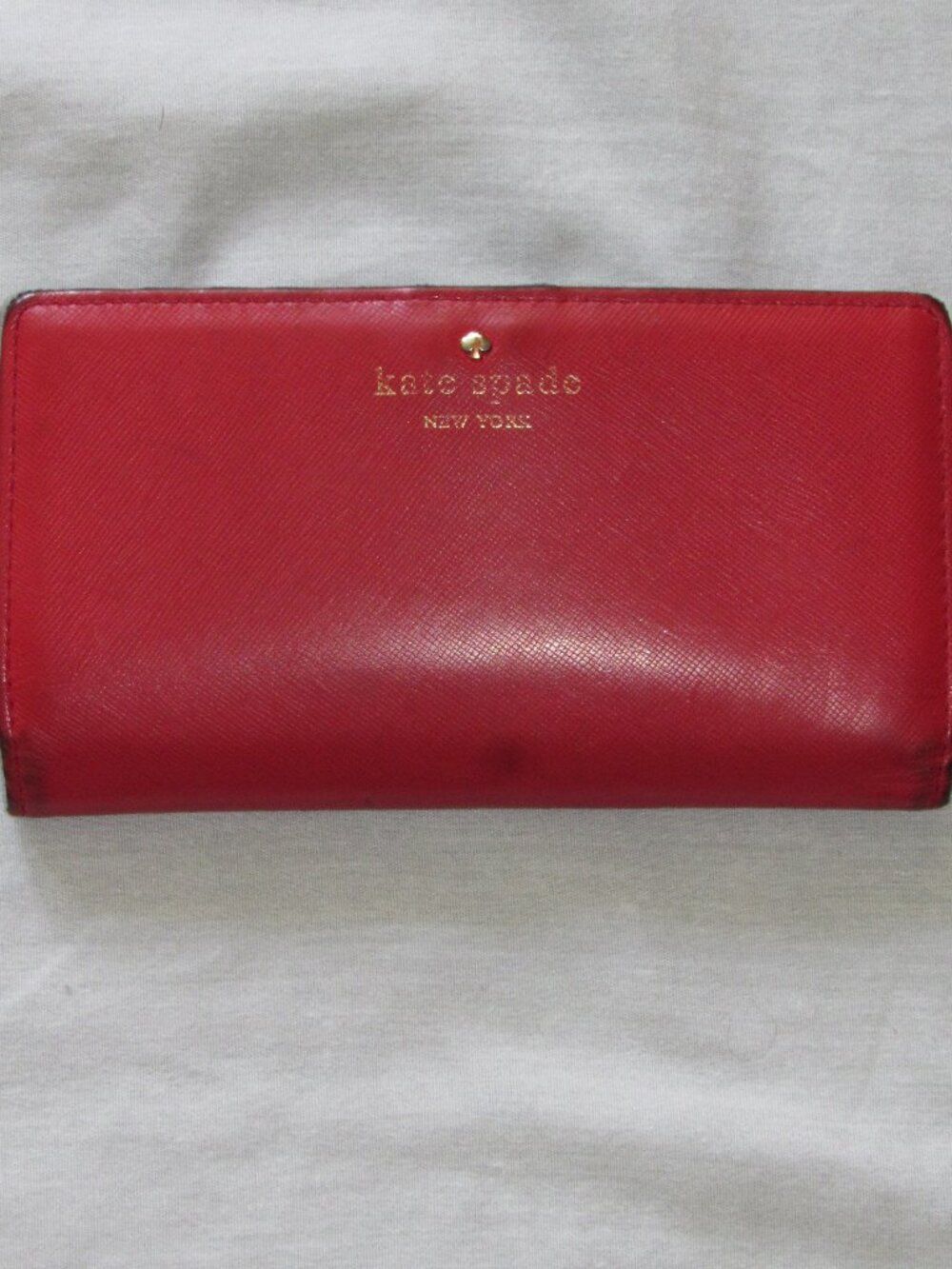 Kate Spade Cameron Street Stacy Slim Bifold Wallet Saffiano Leather Red